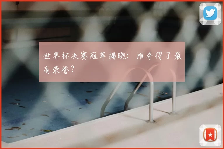 世界杯决赛冠军揭晓：谁夺得了最高荣誉？