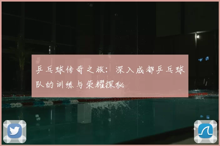 乒乓球传奇之旅:深入成都乒乓球队的训练与荣耀探秘