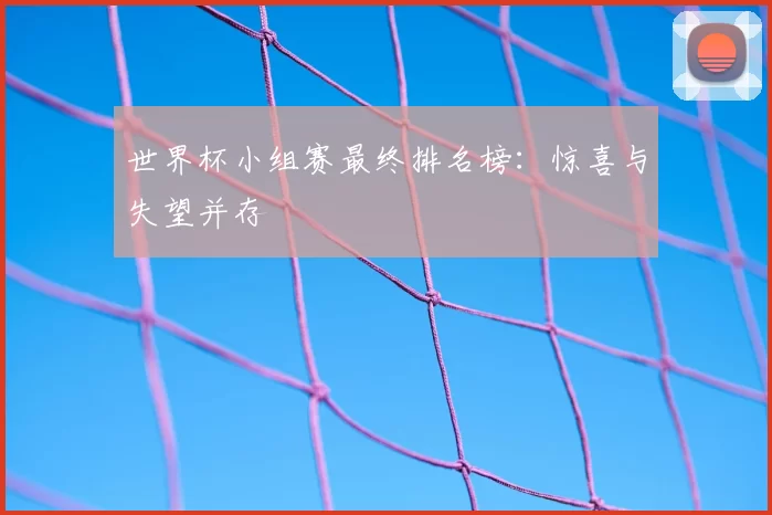 世界杯小组赛最终排名榜：惊喜与失望并存